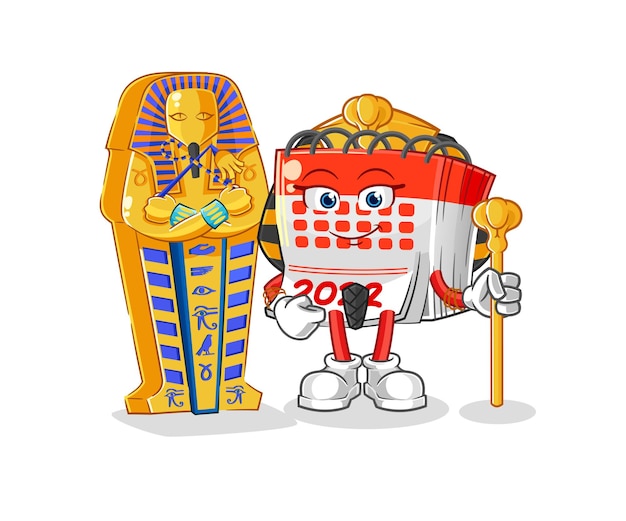 Kalender oude egypte cartoon cartoon mascotte vector