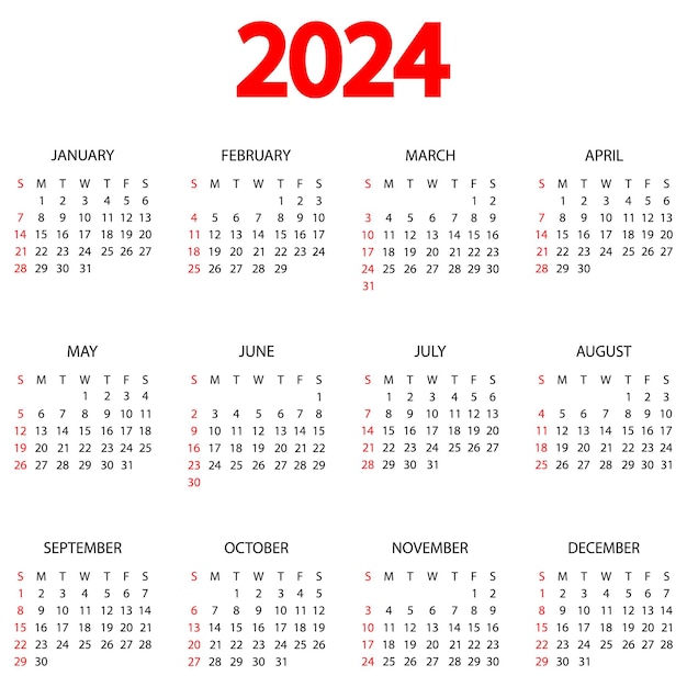 Kalender van 2024