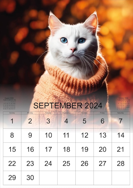 Kalender van de witte kat 2024