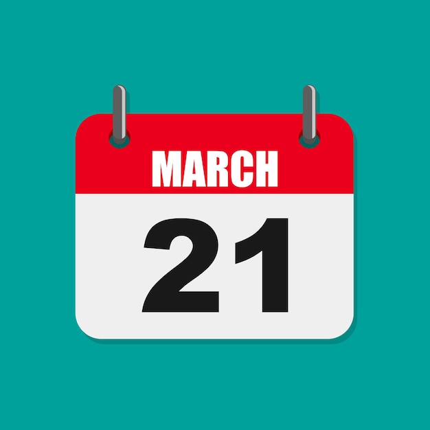 Kalender van wereld Downsyndroom dag. Vector illustratie. Kalender voor 21 maart in plat ontwerp.