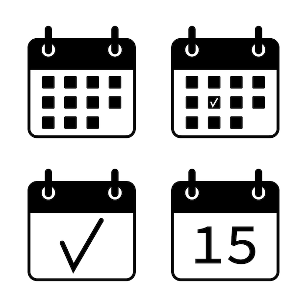 Kalender vector icon set schema datum vergadering deadlines icon