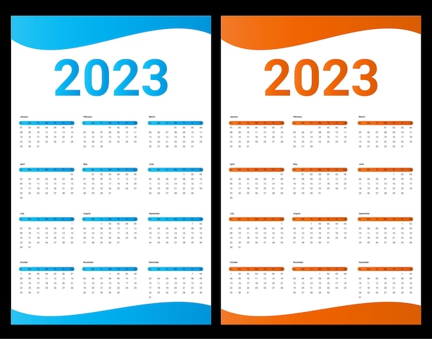 Kalender voor 2023, 2023 posterkalender, 2023 kalendersjabloon