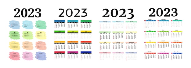 Kalender voor 2023 geïsoleerd op een witte achtergrond