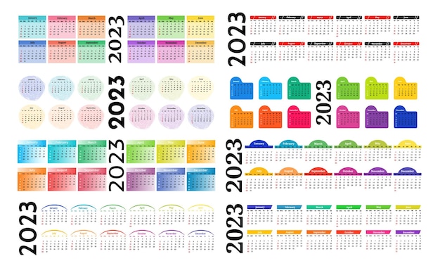 Kalender voor 2023 geïsoleerd op een witte achtergrond