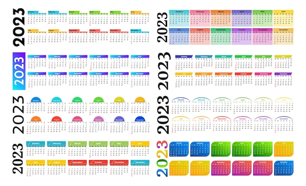 Kalender voor 2023 geïsoleerd op een witte achtergrond