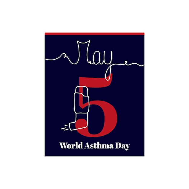 Kalenderblad vectorillustratie rond het thema van Wereld Astma Dag 5 mei