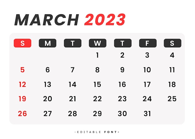 Kalendermaand maart 2023