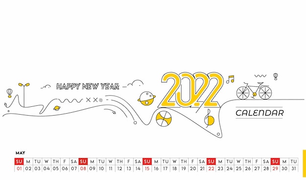 Kalendersjabloon voor 2022 jaar huisstijl planner sjabloonontwerp.