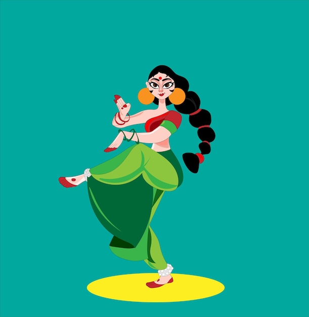 kali maa dance vector illustration