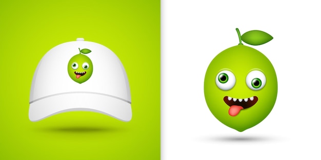 Kalk op witte baseballcap vector