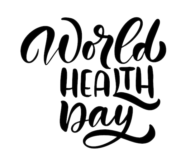 Kalligrafie belettering tekst Wereldgezondheidsdag Scandinavisch stijlconcept voor 7 april Wereldgezondheid