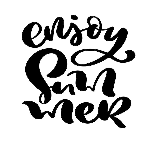 Kalligrafie belettering zin Geniet van de zomer Vector Hand getrokken geïsoleerde tekst Sketch doodle design