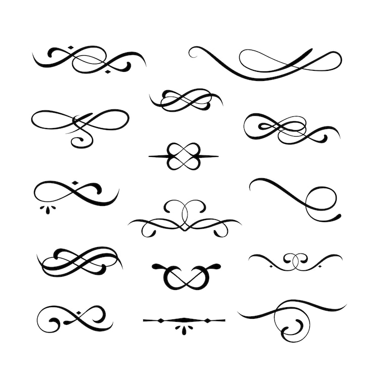 Vector kalligrafie element vector set collectie vector illustratie