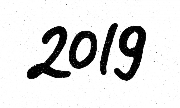 Vector kalligrafie voor 2019 nieuwjaar van het varken