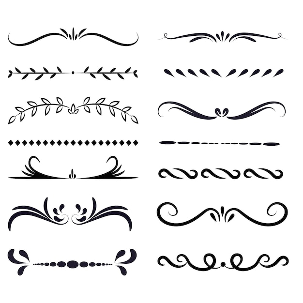 kalligrafische sierlijke elementen collectie