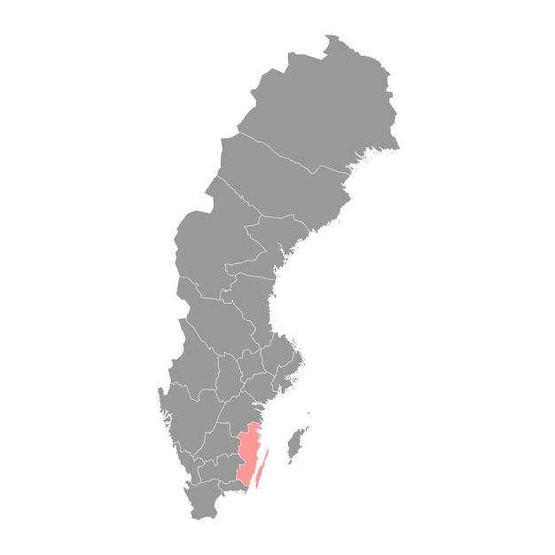 Kalmar county kaart provincie zweden vector illustratie