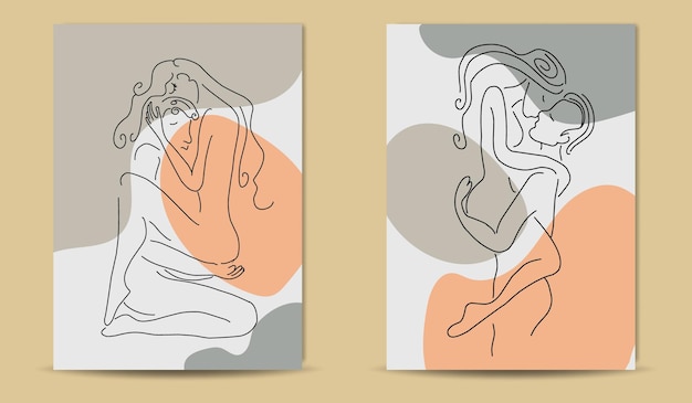 Kamasutra boho poster cover één lijntekening