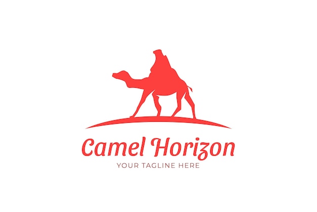 Kameel horizon modern silhouet logo sjabloon