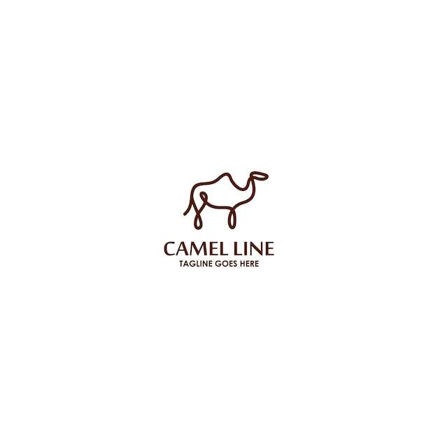 kameel lijn logo vector sjabloon
