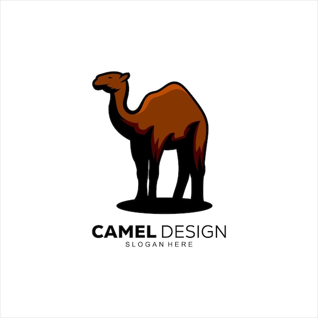 Kameel ontwerp logo mascotte ilustratie