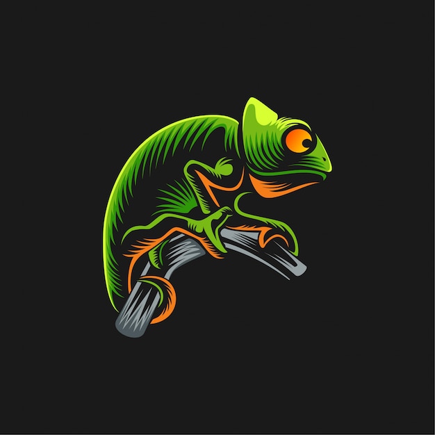 Vector kameleon logo ontwerp illustratie