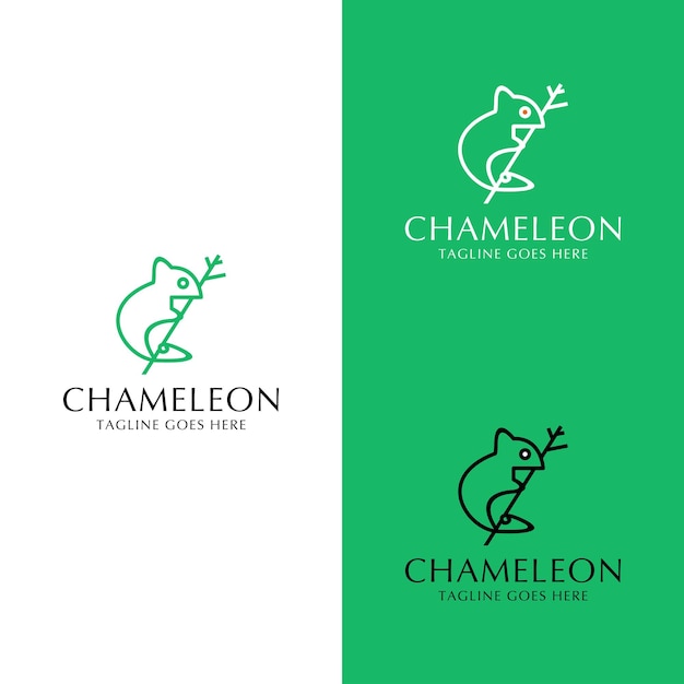 Kameleon logo ontwerp pictogrammalplaatje