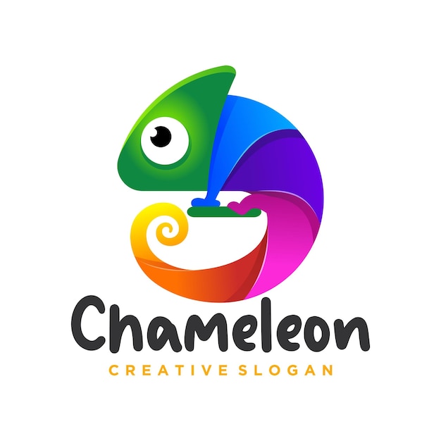Kameleon mascotte logo ontwerp vectorillustratie