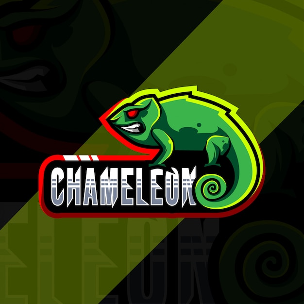 Kameleon mascotte logo ontwerp