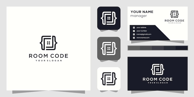 Kamercode abstract logo-ontwerp en visitekaartje