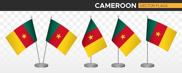 Kameroen bureau vlaggen mockup 3D vector illustratie tabel vlag van Kameroen