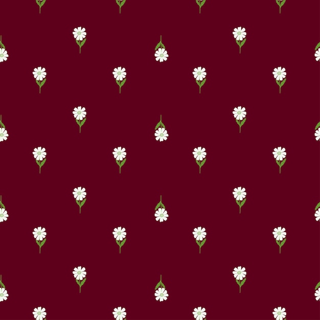 Kamillepatroon naadloos in stijl uit de vrije hand. lentebloemen op kleurrijke achtergrond. vectorillustratie voor textielprints, stof, banners, achtergronden en wallpapers.