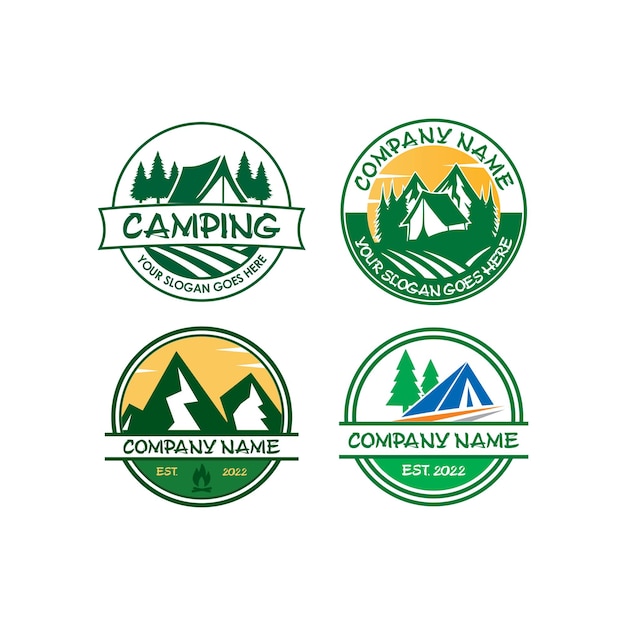 Kamp logo avontuur logo vector