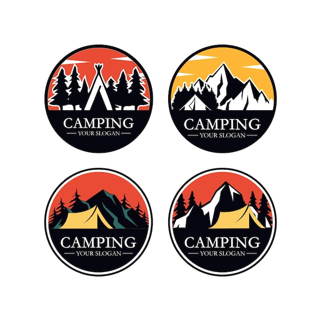 kamp logo avontuur logo vector