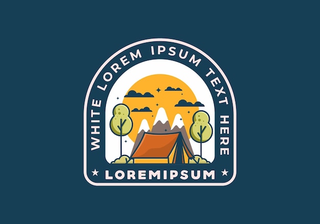 Kamperen met tent vlakke afbeelding