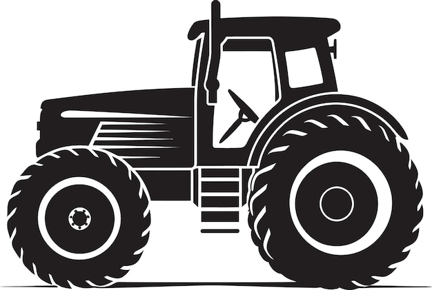 Kampioen Robust Tractor Vector Emblem Agricraft Zwarte Tractor Logo Design Icon