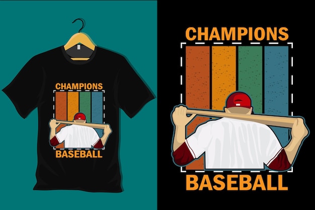 Kampioenen Honkbal Retro Vintage T-shirtontwerp