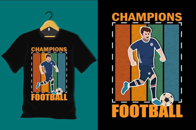 Kampioenen Voetbal Retro Vintage T-shirtontwerp