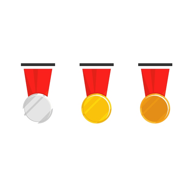 Kampioensmedaille met rood lint