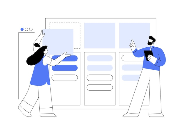 Illustrazione vettoriale del concetto astratto della scheda kanban