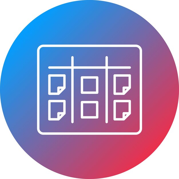 Векторное изображение значка Kanban может использоваться для управления проектами