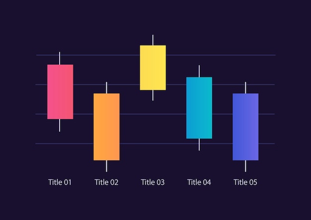 Kandelaar infographic grafiek ontwerpsjabloon voor donker thema