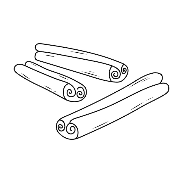 Vector kaneelstokjes handgetekende illustratie in doodle stijl