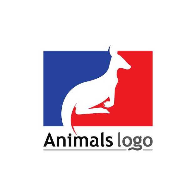 벡터 캥거루 동물 로고 및 디자인 벡터 illustrtion