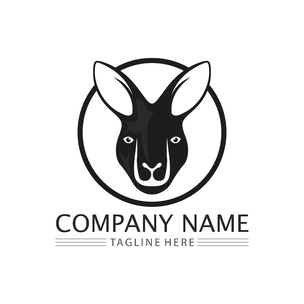 Kangaroo animal logo and design vector illustrtion