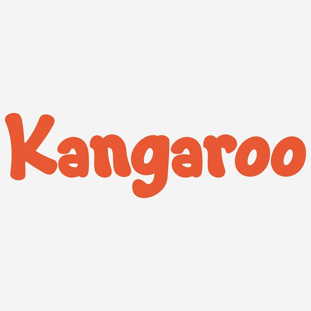 Kangaroo Animal Name Lettering Concept