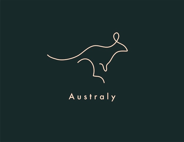 Векторный дизайн логотипа талисмана кенгуру