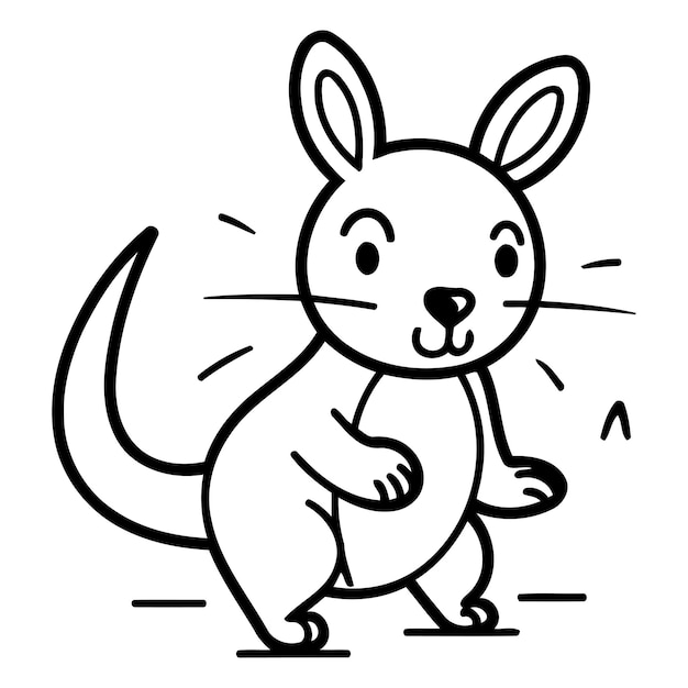 Vector kangaroo cartoon character cute kangaroo vector illustration