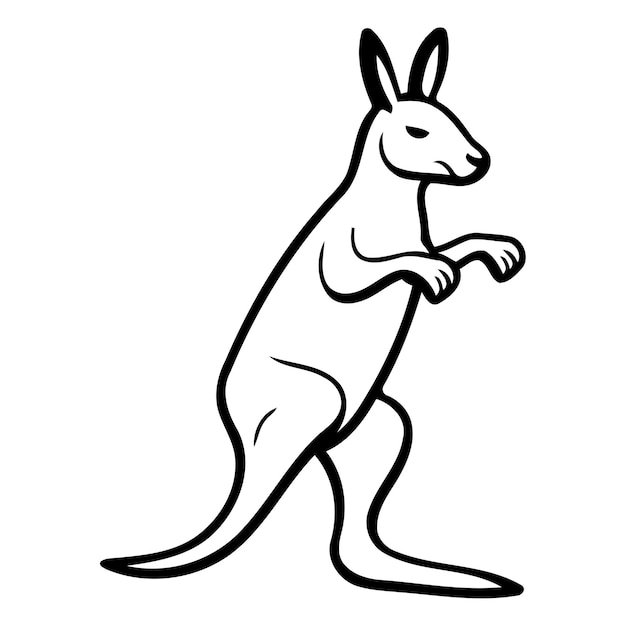 Vector kangaroo cartoon icon vector illustration of cute kangaroo