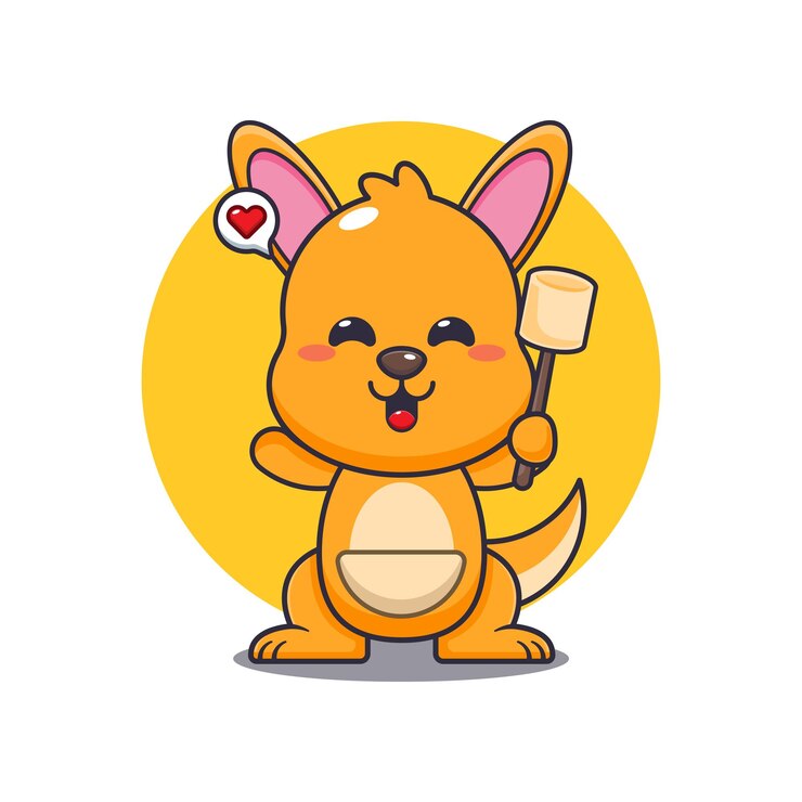 Vector 마쉬멜로를 먹는 거루 만화 터 일러스트레이션