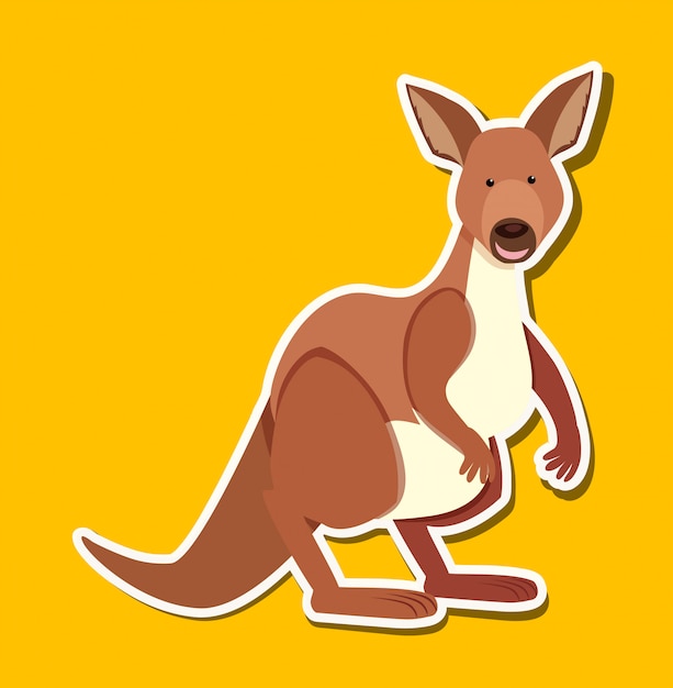 Vector a kangaroo character sticker